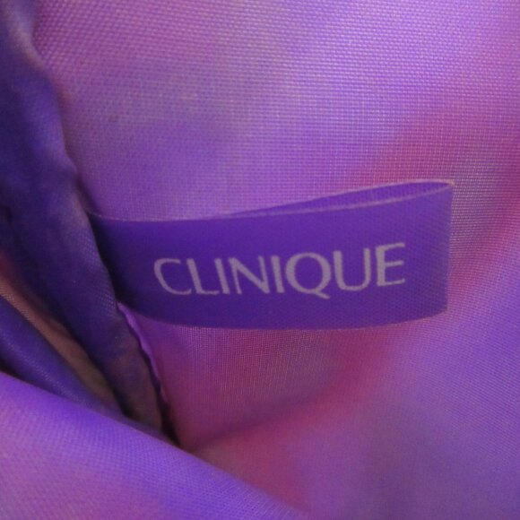 Clinique Cosmetic Bag Mode Colorful Retro Floral Multicolor Canvas 9" x 7"x 2.5" - Picture 5 of 7